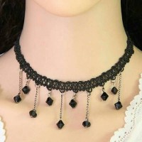 Jual KN44151 Kalung Tassel Black Pearl Murah