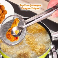 Jual Jual Jepitan Gorengan Dengan Tirisan Minyak 2 in 1 stainless steel te Murah