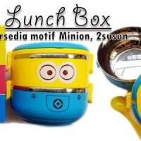 Jual Jual Rantang 2 susun stainless minion papoy despicable me bob kevin s Murah