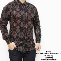 Jual KEMEJA BATIK SONGKET PANJANG PRIA HITAM PREMIUM BATIK SONGKET PRIA Murah
