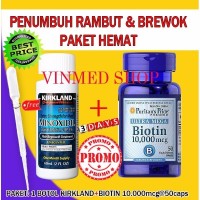 Jual Promo Kirkland Minoxidil 5 Biotin 10 000mcg PAKET HEMAT Berkualitas Murah