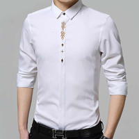 Jual Promo ! adam white kemeja pria katun stretch putih Murah