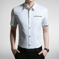 Jual Promo ! daven white kemeja pria katun stretch putih Murah