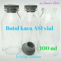 Jual Botol Kaca ASI ASIP 100ml vial lengkap dengan tutup silikon Murah