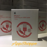 Jual iPhone 7 Red Cable 1M USB DATA LIGHTNING CABLE iOS 10 FULL RED Murah