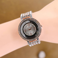 Jual Jam Tangan Pria Wanita Cewek Murah Guess Bulat Swarovski Rantai Komb Murah