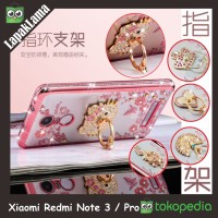 Jual Case Flower Swarovski Diamond iRing Xiaomi Redmi Note 3 . Pro BackCase Murah
