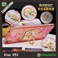 Jual Case Flower Swarovski Diamond iRing Vivo Y51 Soft Back Case Casing Murah
