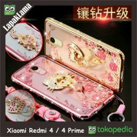 Jual Case Flower Swarovski Diamond iRing Xiaomi Redmi 4 . 4 Prime Casing Murah