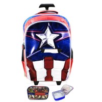 Jual Tas Troley Sekolah Anak SD Avenger Captain America Muscle 3D Timbul LB Murah
