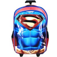 Jual Tas Troley Sekolah Anak SD Superman Muscle 3D Timbul Murah