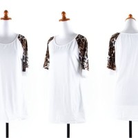 Jual 25072 White Slim Leopard Blouse Blouse KODE vc10003 Murah