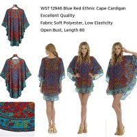 Jual 12946 Blue Red Ethnic Cape Cardigan Car KODE vc9976 Murah