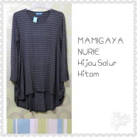 Jual Mamigaya Baju Menyusui Nurie Hijau Salur Hitam Murah