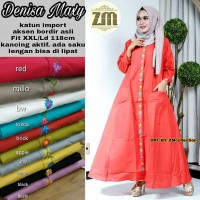 Jual Murah Denies Maxi Dress Gamis Muslim Katun Premium Import Kombi Bordir Murah