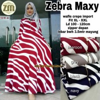 Jual Murah Zebra Maxi Dress Gamis Muslim Waffle Import Bestseller XXL Murah