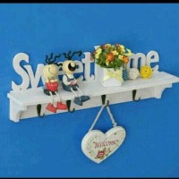 Jual Rak dinding vintage shabby chic dengan hook gantungan Murah