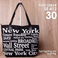 Jual (FREE SILICA) Tas Kanvas/Canvas Tote Bag Zipper NEW YOR Limited Murah