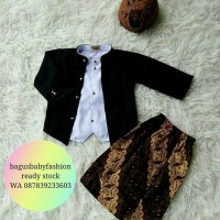 Jual Baju Adat Ewes Setelan Baju Bayi Kostum Jawa plus Blangkon dan Jarik Murah