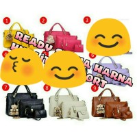 Jual Tas Wanita Impor Korea 4 In1 Branded Prada Look Like 120752. Murah