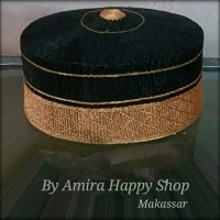Jual Songkok recca bone kualitas PREMUM hitam emas Murah