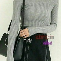 Jual PROMO atasan sweater rajut wanita sabrina slim rajut murah Murah