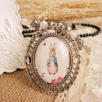 Jual 02A7ABrChain Gemstone Necklace Rabbit Portrait Murah