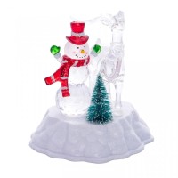 Jual Pajangan Snowman Lampu LED Topi Merah / Lampu Natal / Hiasan Natal Murah