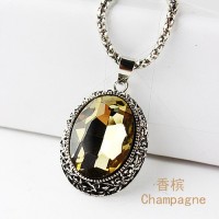 Jual Oval Gemstone Necklace 925 Sterling Silver / Kalung Wanita Murah