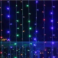 Jual LAMPU Tirai RGB 3 Meter x 50cm Lilit di Pohon Natal Gantung Murah