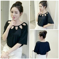 Jual Murah ! blosue wiwi black blouse wanita twiscone hitam Murah
