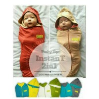 Jual Bedong Instan Hanaroo 2 in 1 - Bedong Bayi Bolak Balik Hoodie 2in1 Murah