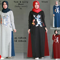 Jual Terlaris 62204 tom and jerry maxi/maxi dress/dress muslim murah/baju m Murah