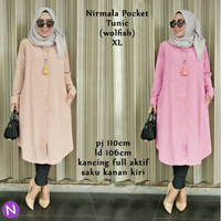 Jual Terlaris 63134 nirmala pocket tunic/baju tunik murah/atasan muslim wan Murah