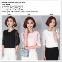 Jual Baju Kerja Pesta Blouse Korea Import Pink Black White Hitam Putih Murah