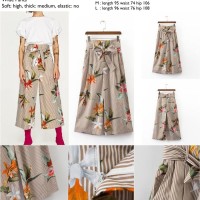 Jual Khaki Stripe Flower (S,M,L) Wide Pants - 43846 Murah