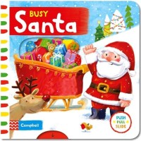 Jual Busy Santa - Push Pull Slide Board Book (CAMPBELL BOOK) Murah