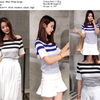 Jual 24854 Wide Stripe Casual Blouse KODE vc10170 Murah