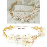 Jual Headpiece Gisele mahkota rustic bunga daun emas mutiara hiasan rambut Murah