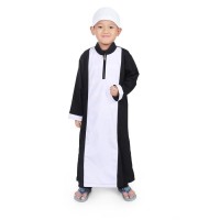 Jual Gamis Koko Anak Laki Laki Cowok Murah Simple - Putih Hitam KGS01 Murah