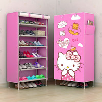 PROMO RAK SEPATU KAIN HELLOKITTY PINK LUCU