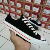 SEPATU CONVERSE ALLSTAR LOW BLACK RED PREMIUM BNIB (Brand New In Box)