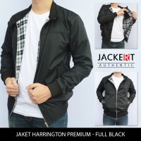 Jual Jaket Harrington Premium - Full Black (JACKERT ORIGINAL) Murah