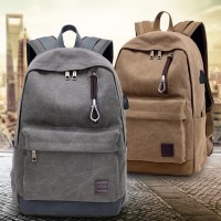BODY PACK USB PORT RANSEL PRIA WANITA LAPTOP 16 INCH TAS CANVAS IMPORT