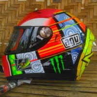 Jasa Helm airbrush , replika helm Agv Valentino Rossi VR 46 simoncelli