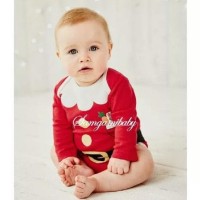 Jual JUMPER TANGAN PANJANG SANTA CLAUS BAJU NATAL BABY BAYI ANAK KIDS - Murah