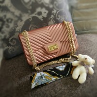 Tas Wanita Selempang Hits Handbag Fashion Semprem 22 Rosegold