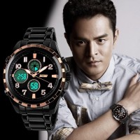 Jam Tangan SKMEI Analog Digital Pria AD1021 Gold