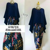 SM - STELAN BLOUSE XL NAVY DAN ROK BATIK LILIT