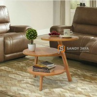 meja tamu tingkat, meja makan bulat, coffee table, kursi cafe jati
